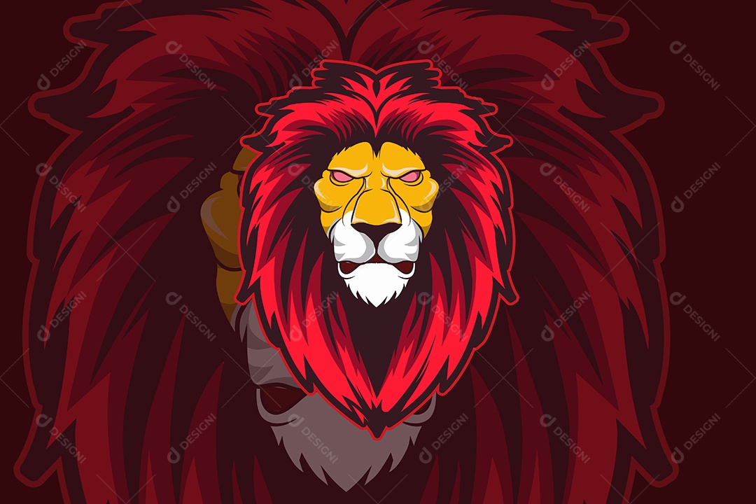 Leão Mascote Ilustração Vetor EPS