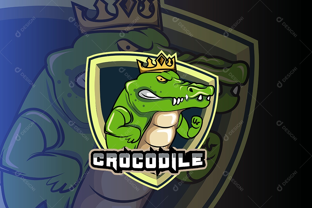 Crocodilo Mascote Ilustração Vetor EPS