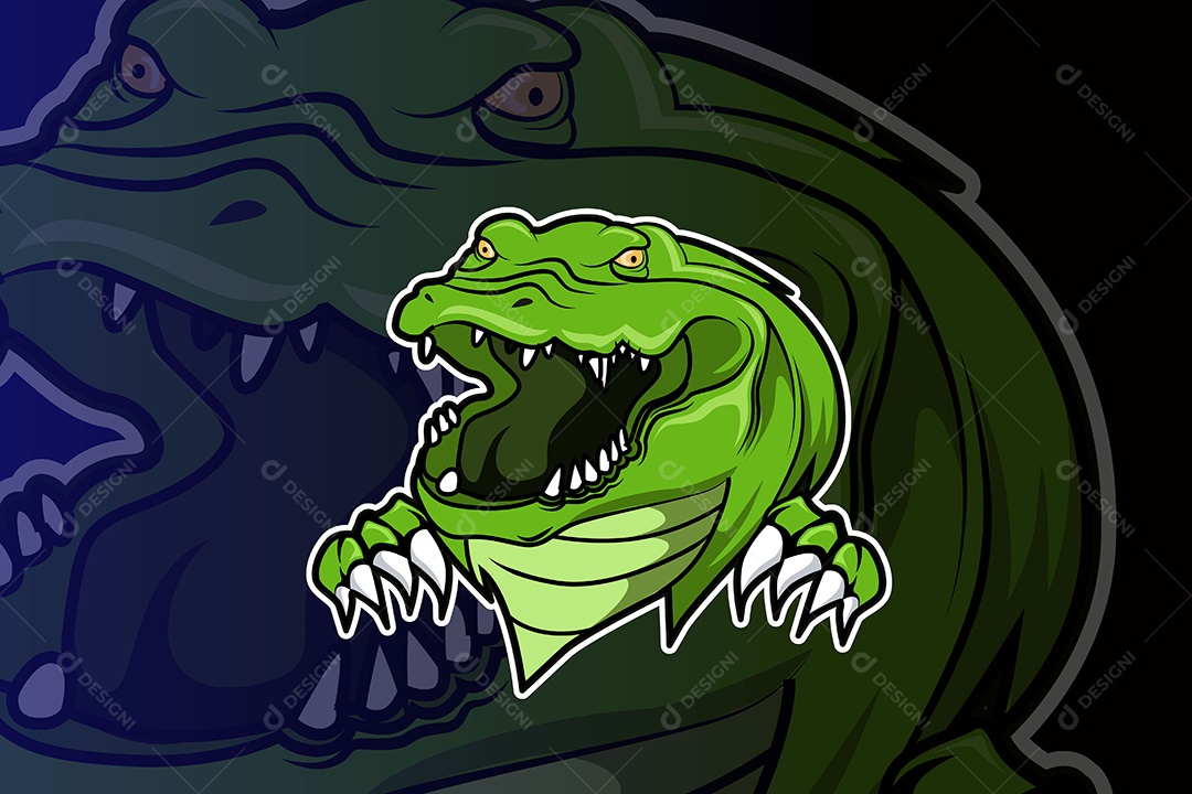 Crocodilo Mascote Ilustração Vetor EPS