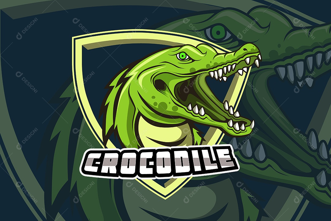 Crocodilo Mascote Ilustração Vetor EPS