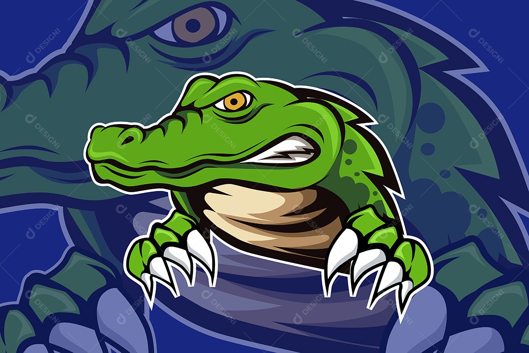 Crocodilo Mascote Ilustração Vetor EPS