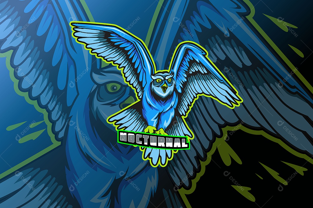 Pássaro Mascote Ilustração Vetor EPS