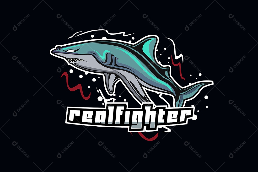 Tubarão Mascote Ilustração Vetor EPS