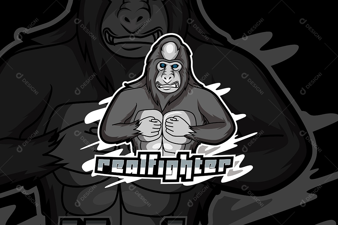 Macaco Mascote Ilustração Vetor EPS