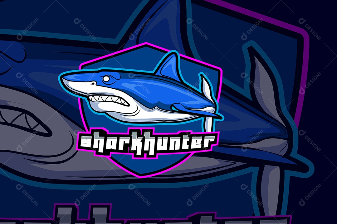 Tubarão Mascote Ilustração Vetor EPS