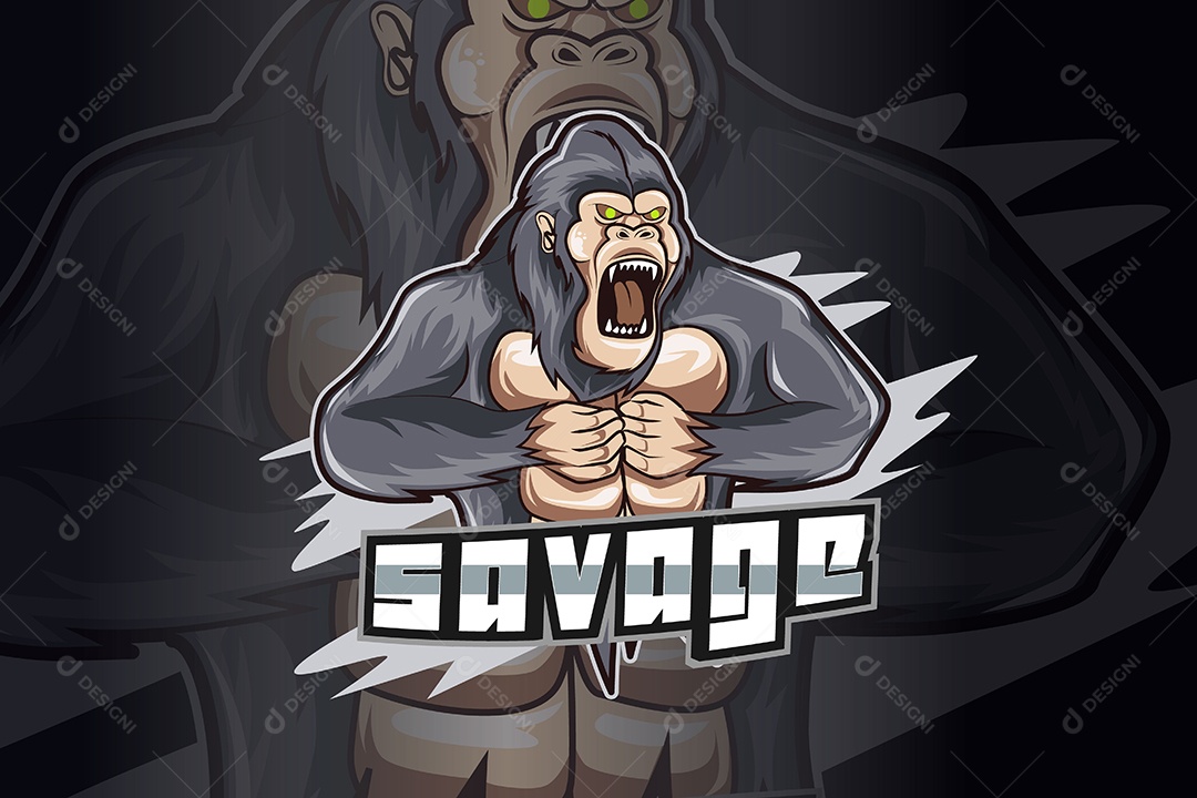 Macaco Mascote Ilustração Vetor EPS