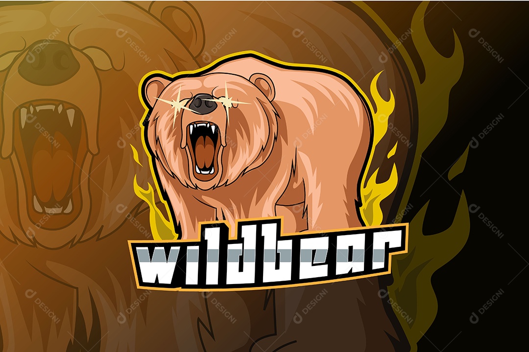 Urso Mascote Ilustração Vetor EPS