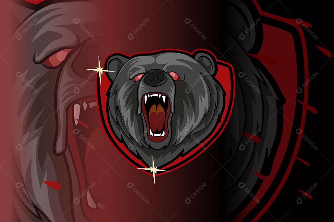 Urso Mascote Ilustração Vetor EPS