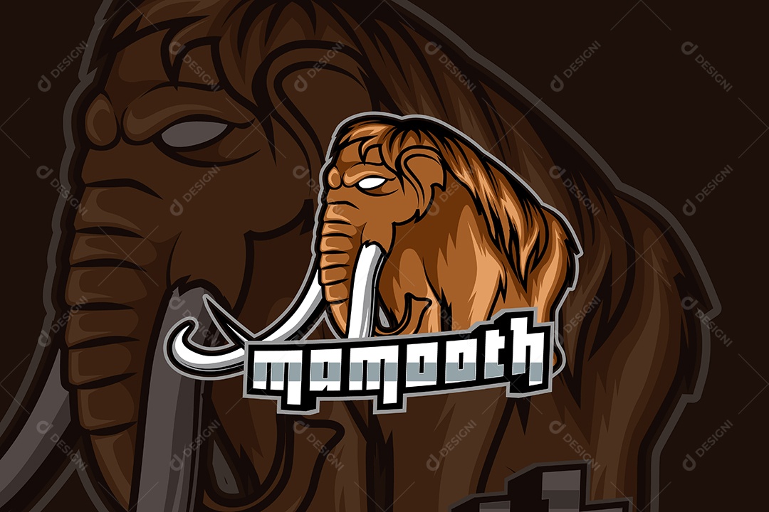 Elefante Mascote Ilustração Vetor EPS