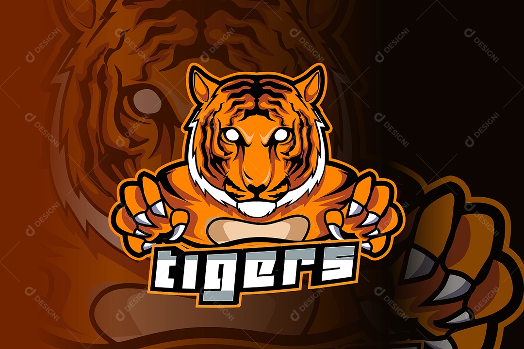 Tigre Mascote Ilustração Vetor EPS