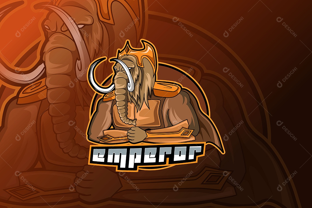 Elefante Mascote Ilustração Vetor EPS