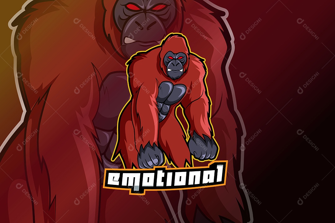 Macaco Mascote Ilustração Vetor EPS