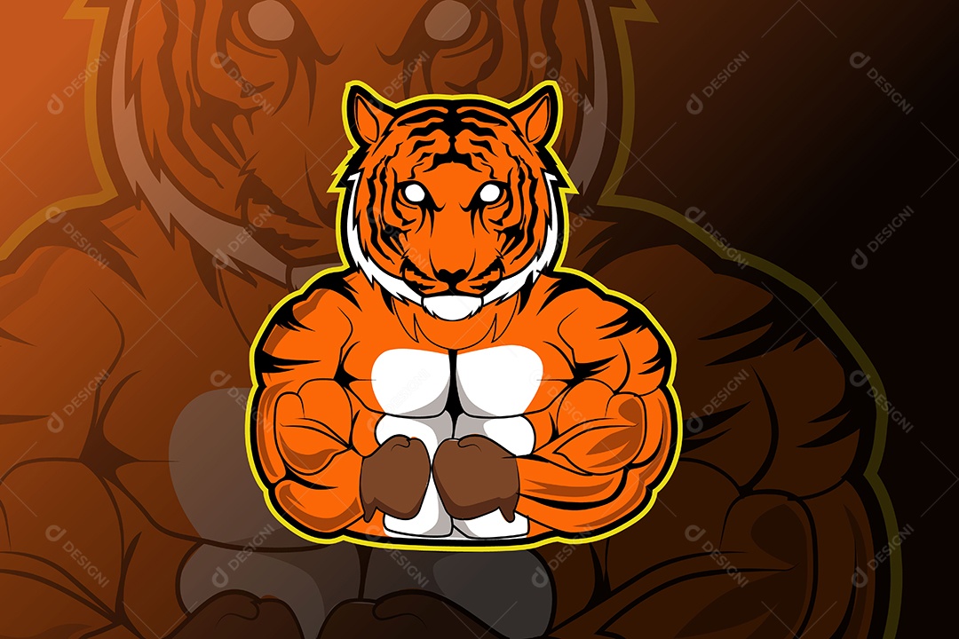 Tigre Mascote Ilustração Vetor EPS