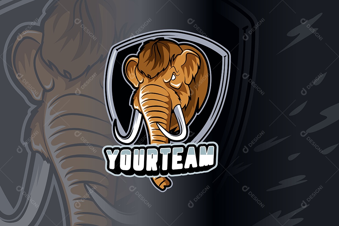 Elefante Mascote Ilustração Vetor EPS