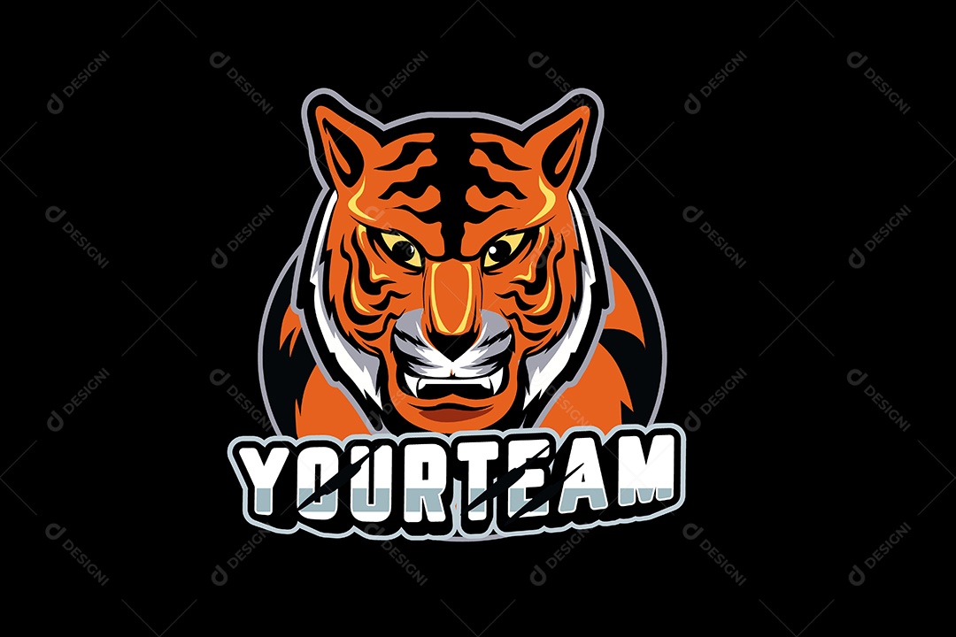 Tigre Mascote Ilustração Vetor EPS