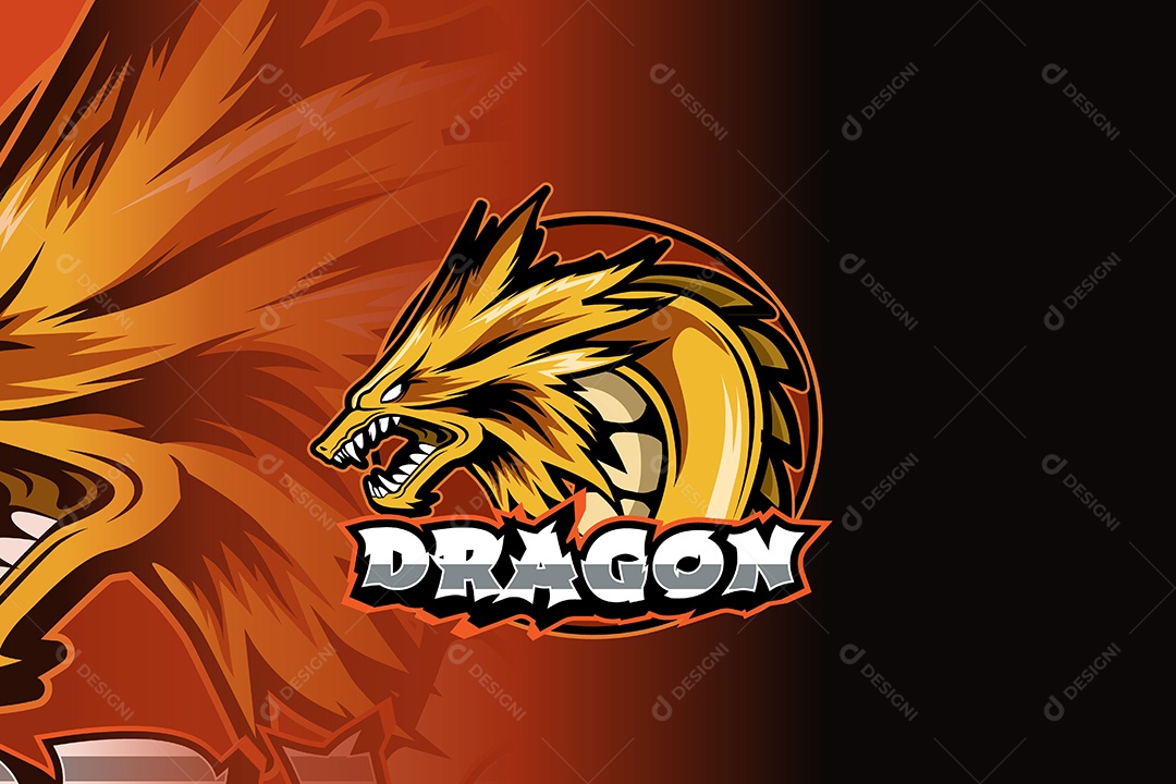 Dragão Mascote Ilustração Vetor EPS