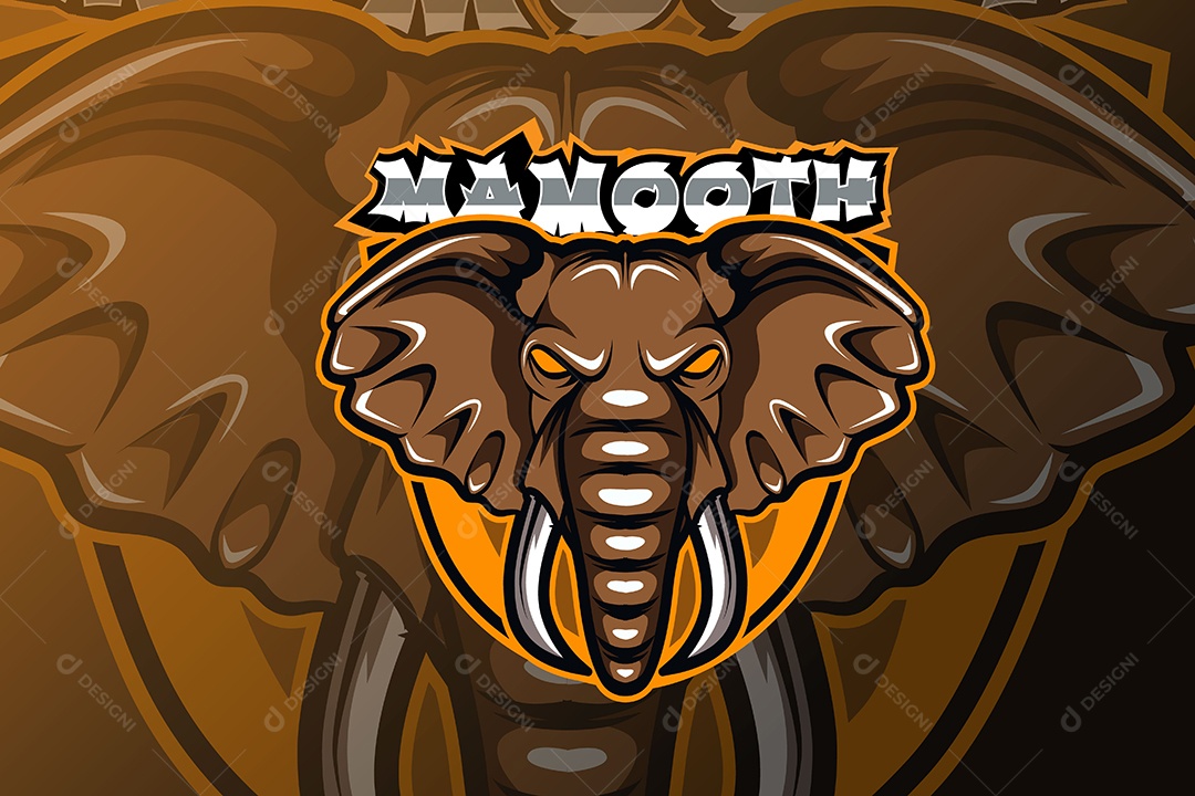 Elefante Mascote Ilustração Vetor EPS