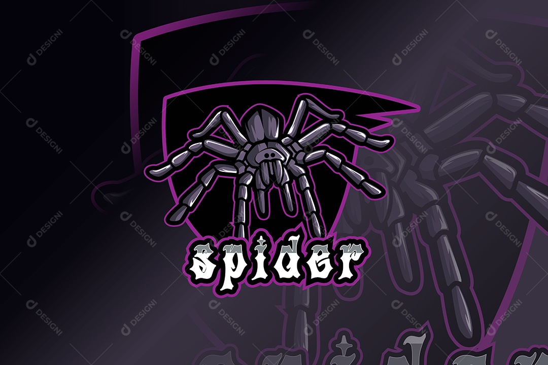 Aranha Mascote Ilustração Vetor EPS