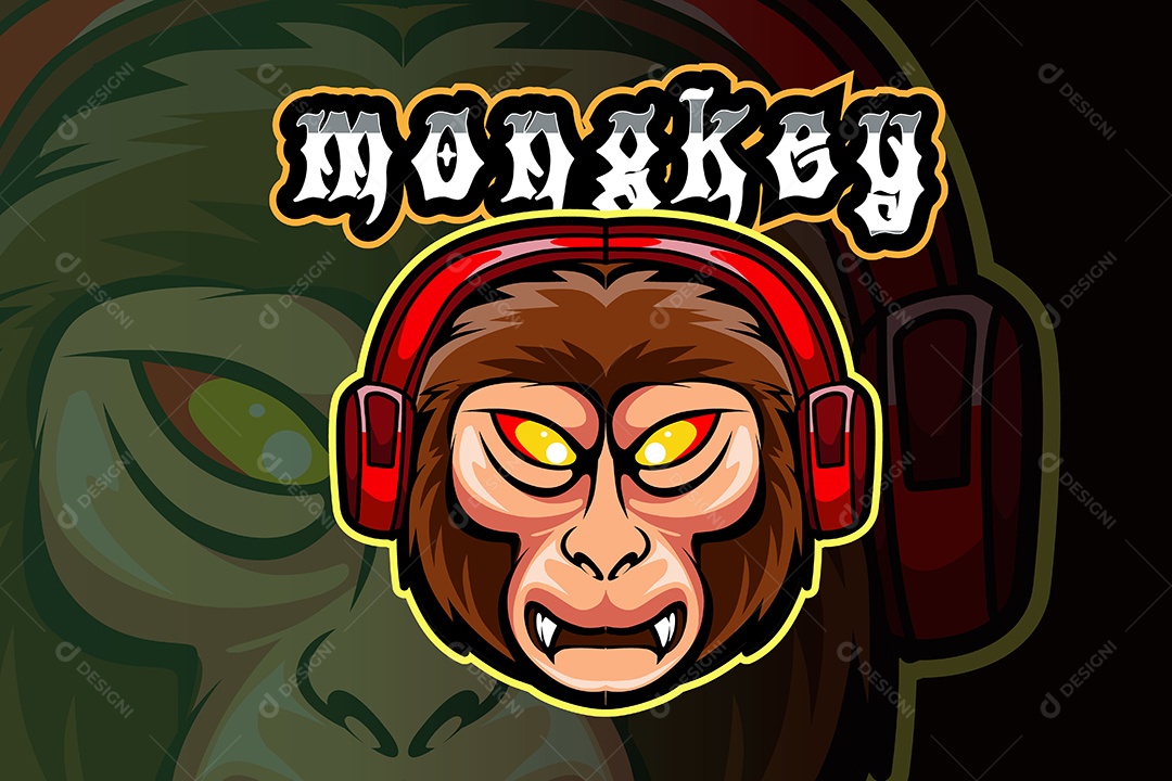 Macaco Mascote Ilustração Vetor EPS