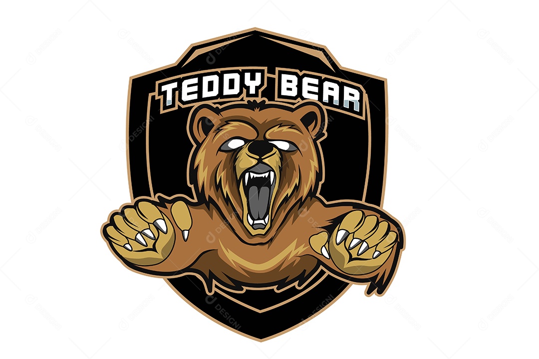 Urso Mascote Ilustração Vetor EPS