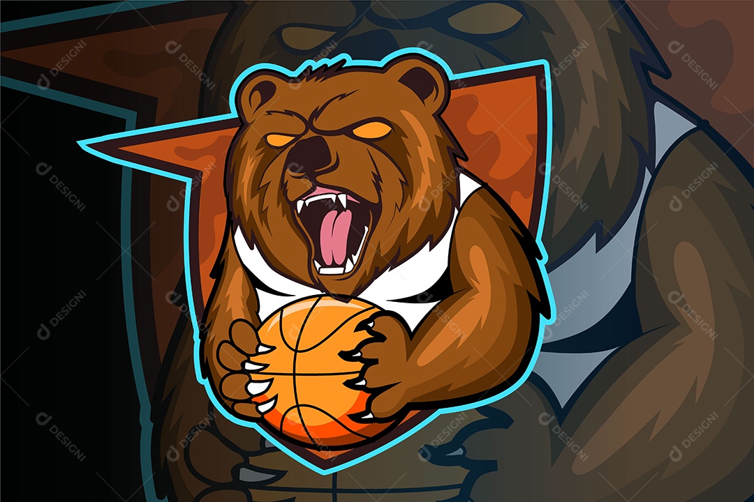 Urso Mascote Ilustração Vetor EPS