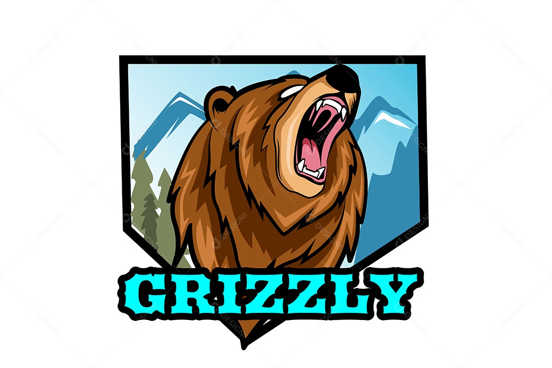 Urso Mascote Ilustração Vetor EPS