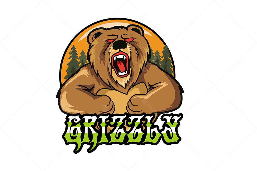 Urso Mascote Ilustração Vetor EPS