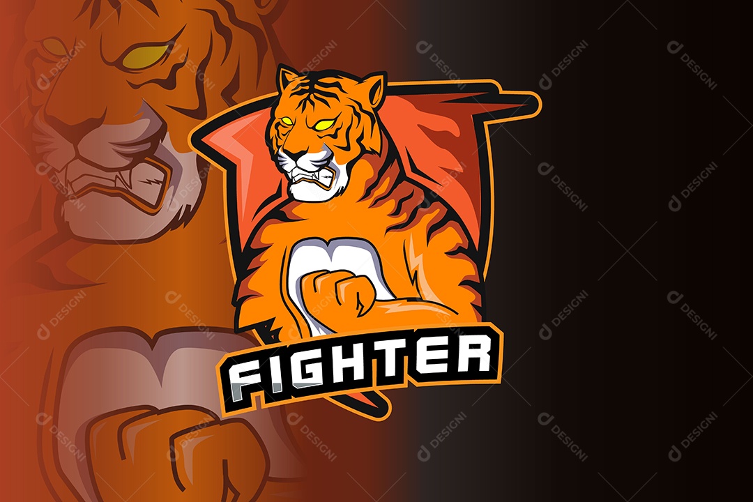 Tigre Mascote Ilustração Vetor EPS