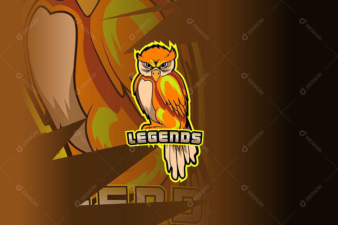 Pássaro Mascote Ilustração Vetor EPS