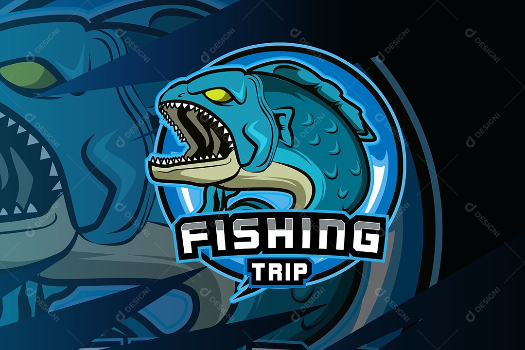 Peixe Mascote Ilustração Vetor EPS