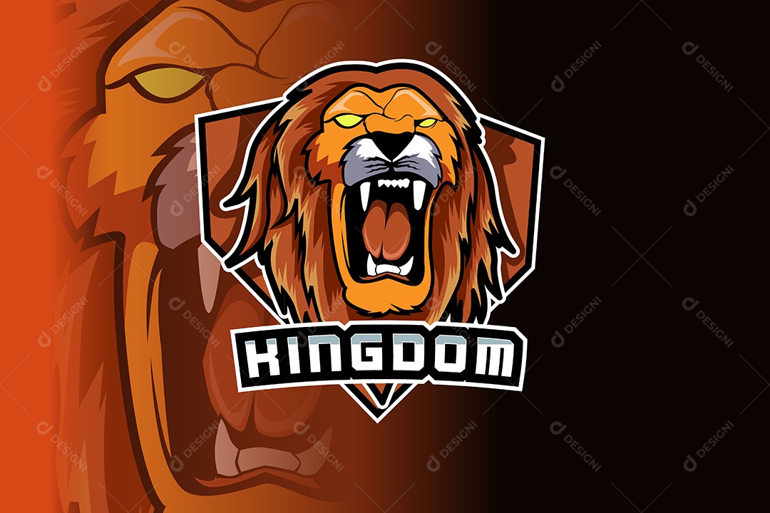 Leão Mascote Ilustração Vetor EPS