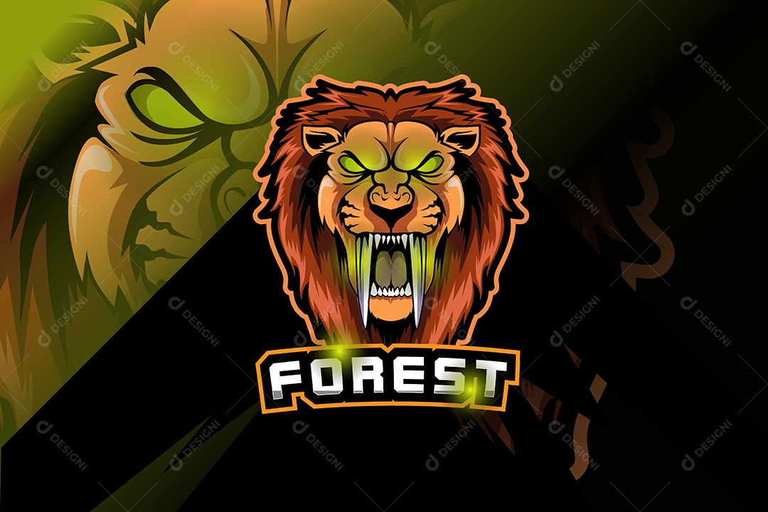 Leão Mascote Ilustração Vetor EPS