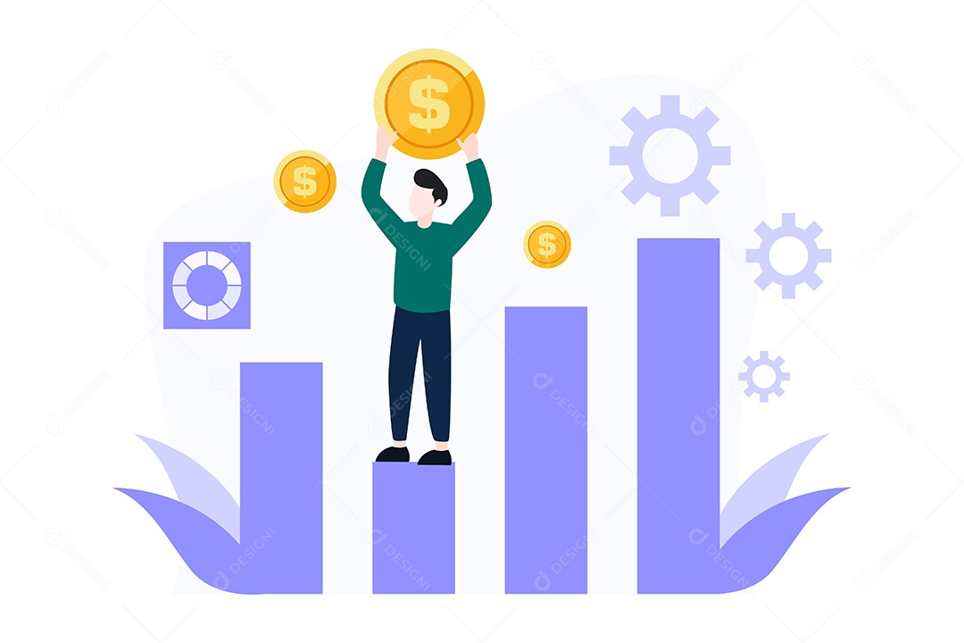 Conceito de Gestão Financeira Ilustração Vetor EPS