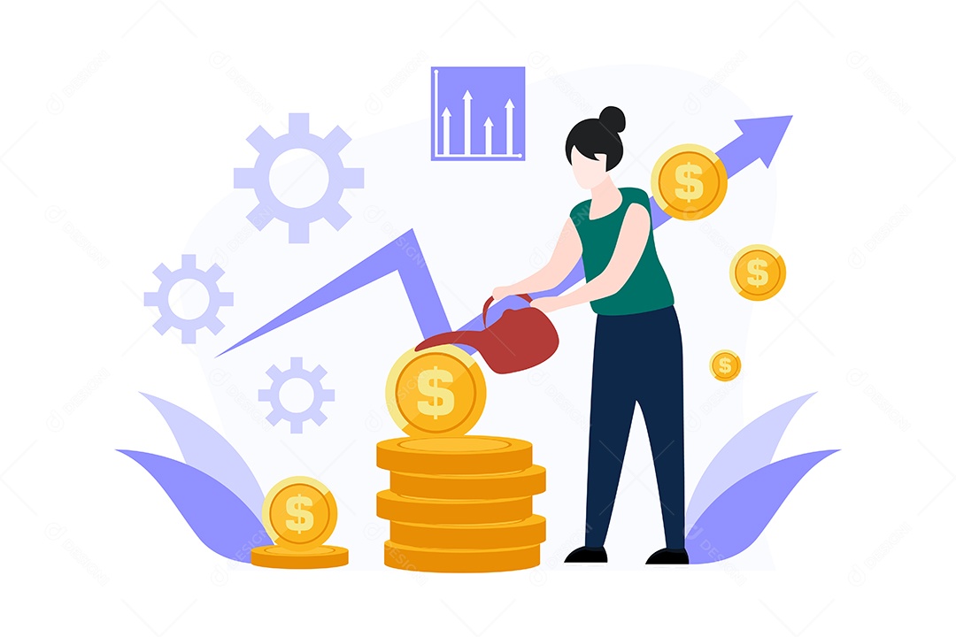 Conceito de Gestão Financeira Ilustração Vetor EPS