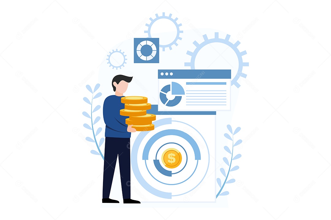 Conceito de Gestão Financeira Ilustração Vetor EPS