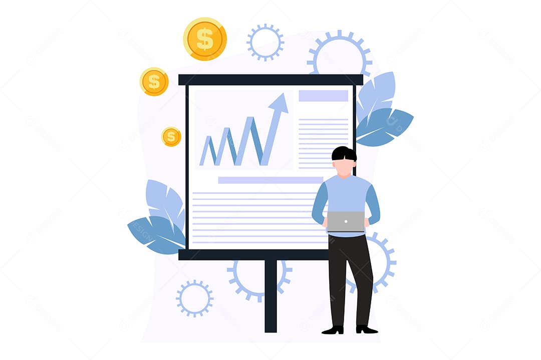 Conceito de Gestão Financeira Ilustração Vetor EPS
