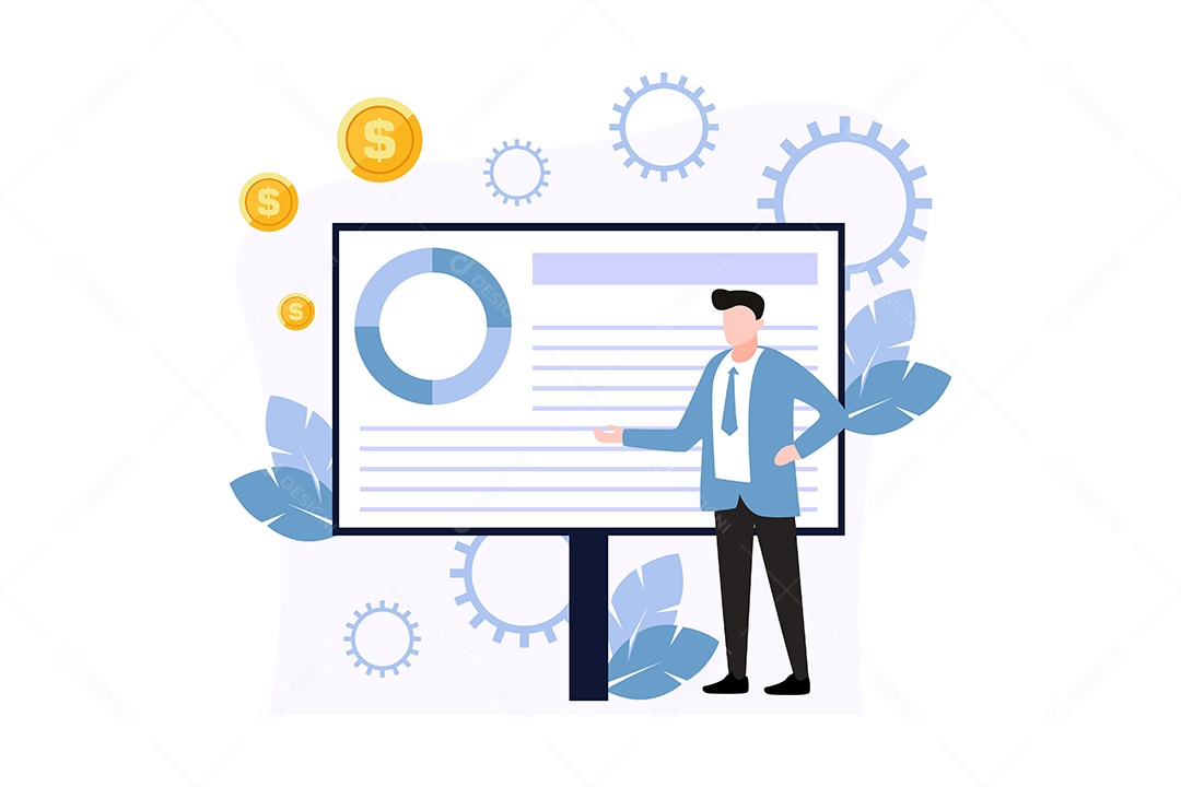 Conceito de Gestão Financeira Ilustração Vetor EPS