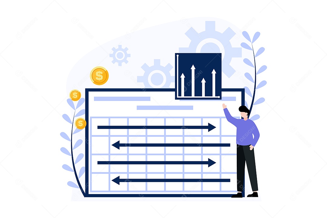 Conceito de Gestão Financeira Ilustração Vetor EPS