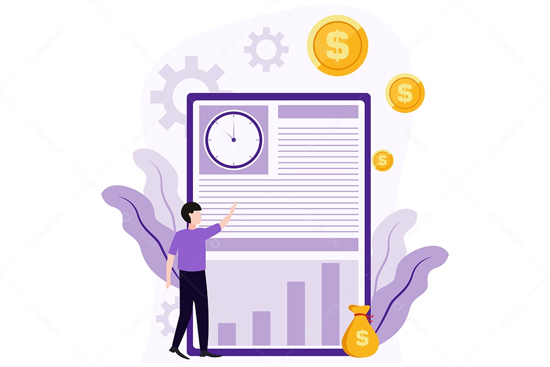 Conceito de Gestão Financeira Ilustração Vetor EPS