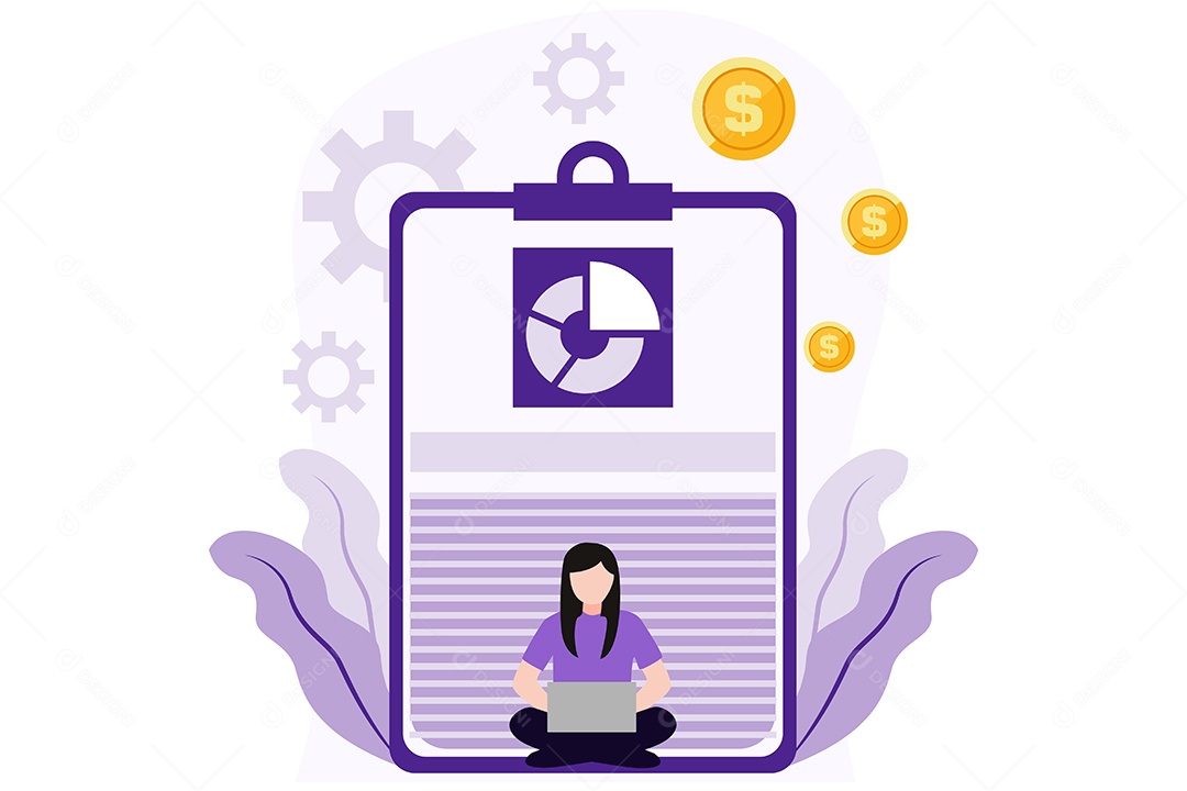 Conceito de Gestão Financeira Ilustração Vetor EPS