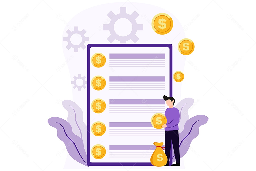 Conceito de Gestão Financeira Ilustração Vetor EPS