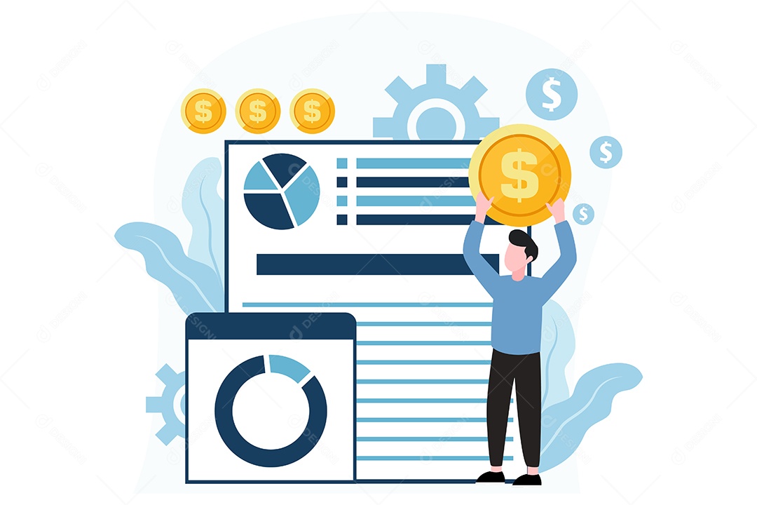 Conceito de Gestão Financeira Ilustração Vetor EPS