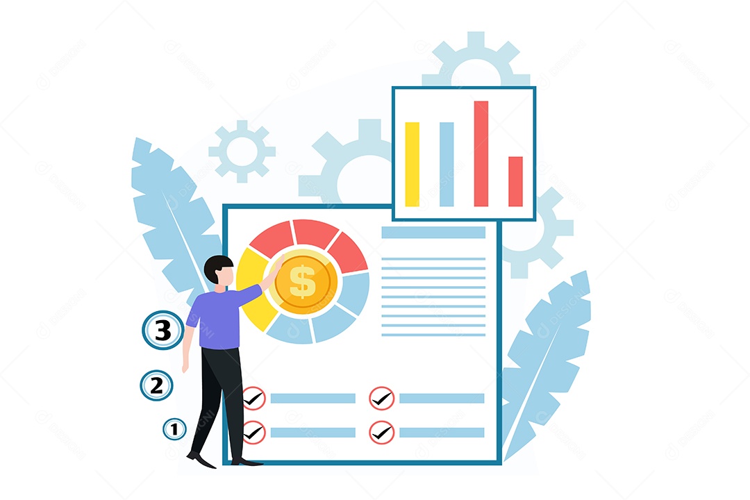 Conceito de Gestão Financeira Ilustração Vetor EPS