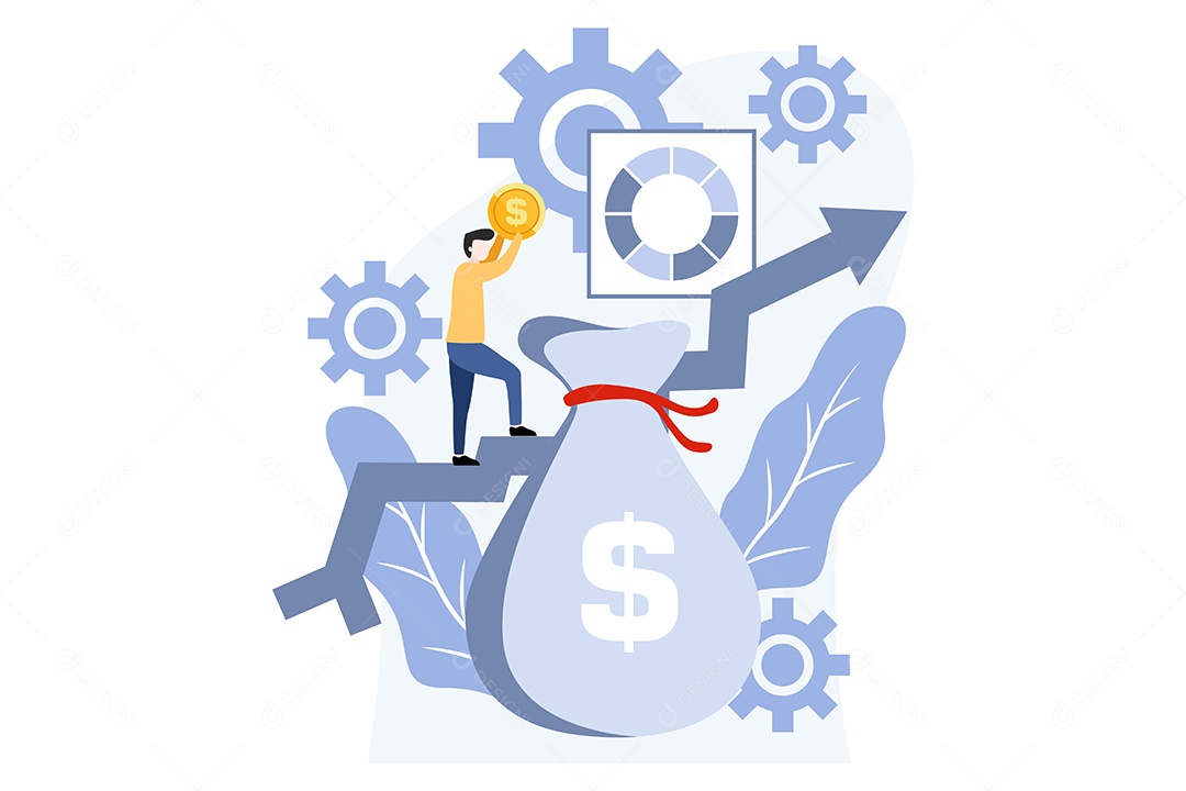 Conceito de Gestão Financeira Ilustração Vetor EPS