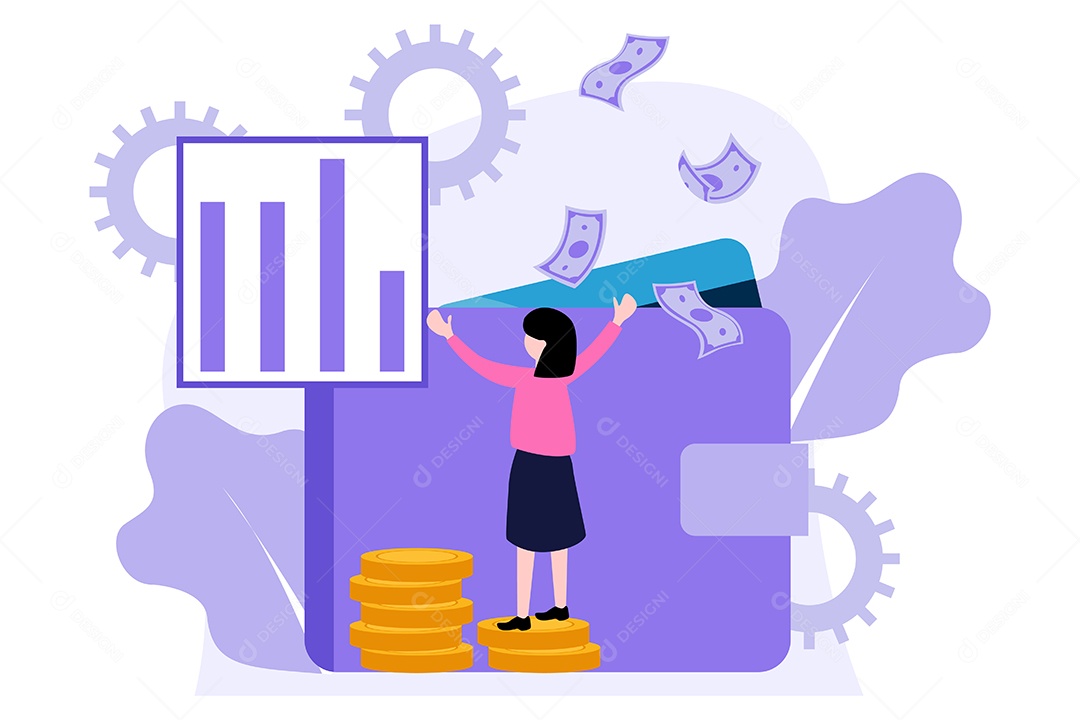 Conceito de Gestão Financeira Ilustração Vetor EPS