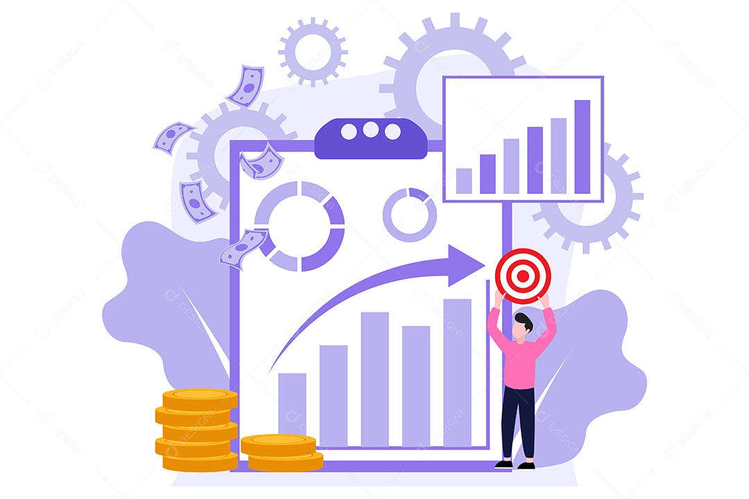 Conceito de Gestão Financeira Ilustração Vetor EPS