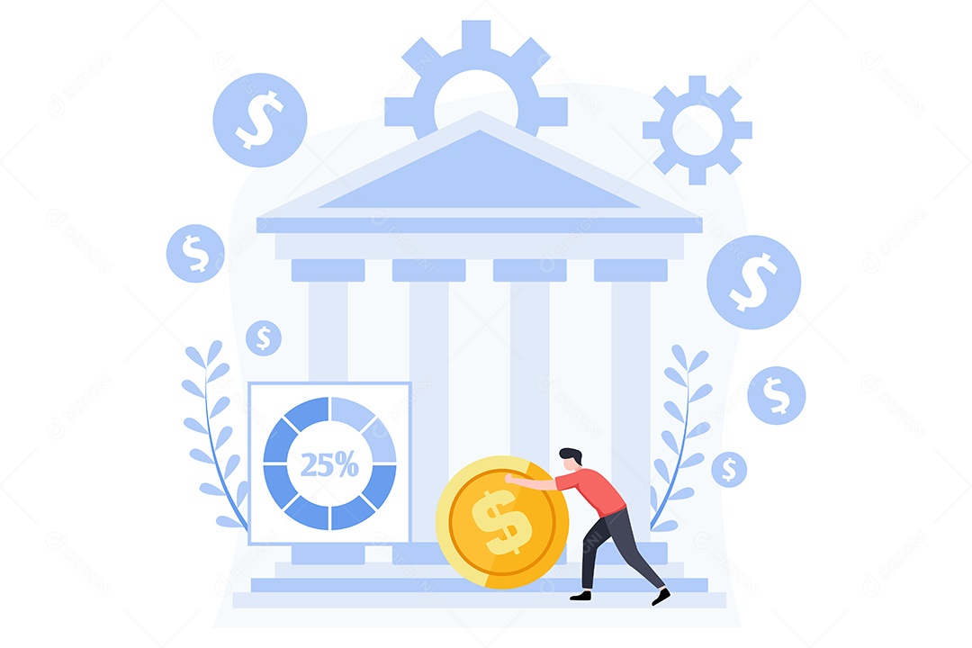 Conceito de Gestão Financeira Ilustração Vetor EPS