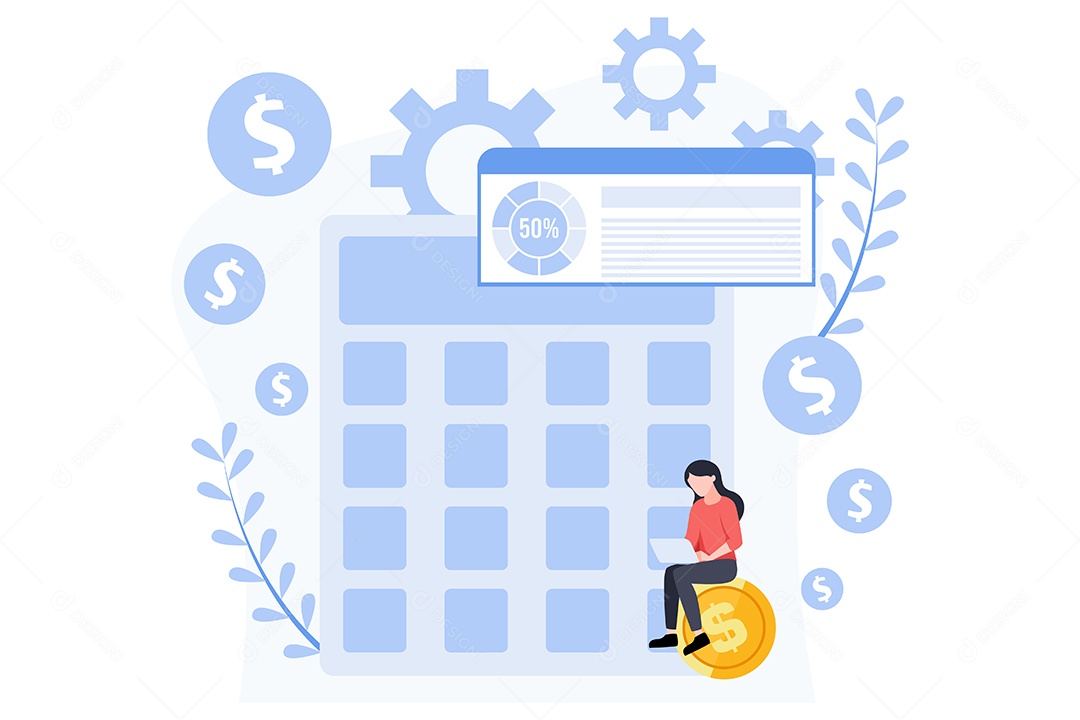 Conceito de Gestão Financeira Ilustração Vetor EPS