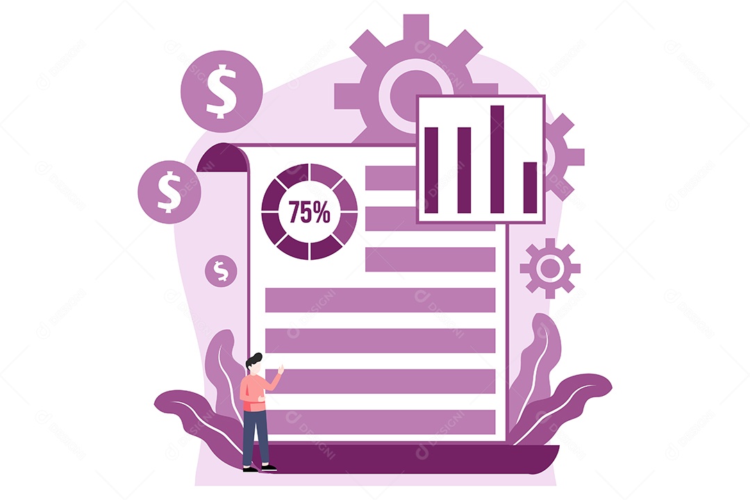 Conceito de Gestão Financeira Ilustração Vetor EPS