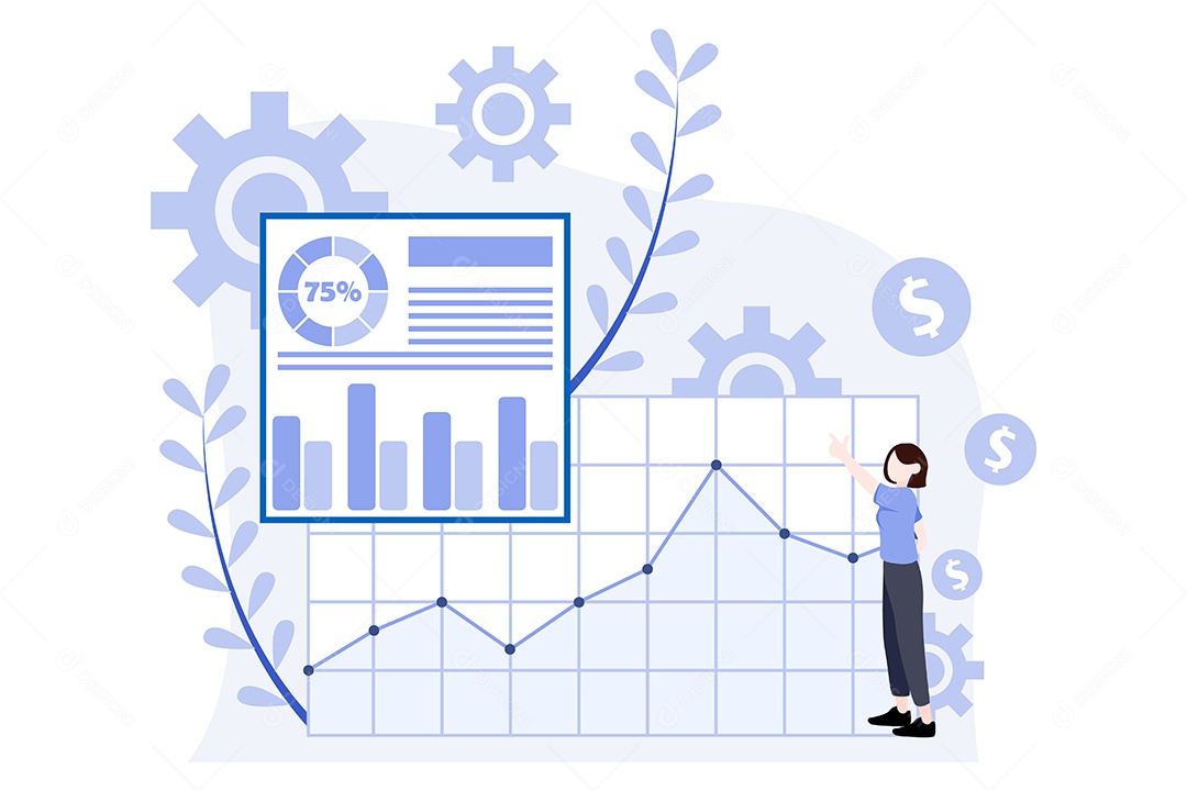 Conceito de Gestão Financeira Ilustração Vetor EPS